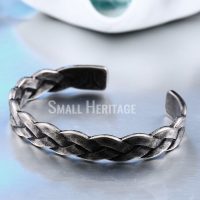 316L Stainless Steel Cuff Bracelet Open Bangle Retro Style Twist Men