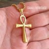 Ankh Necklace Stainless Steel Key Of Life Pendant Chain Ancient Egyptian Amulet