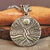 Viking Yggdrasil Necklace Norse Rune Stainless Steel Pendant Tree of Life Amulet