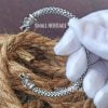 SMALL HERITAGE 925 Sterling Silver Viking Bracelet Norse Cuff Medieval Style Arm Ring