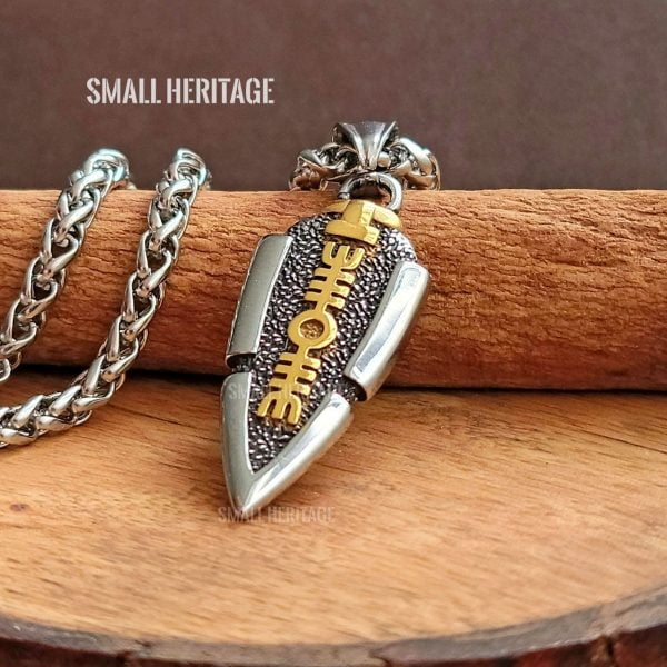 Viking Spear Necklace Stainless Steel Pendant Chain Modern Style Amulet