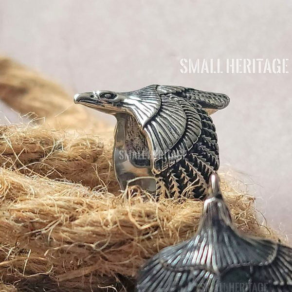 Flying Eagle Ring Stainless Steel Bird Punk Silver Color Vintage Style