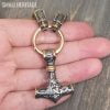 Men Viking Stainless Steel Wolf Necklace Thor Hammer Mjolnir Pendant - Image 4