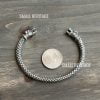 SMALL HERITAGE 925 Sterling Silver Viking Bracelet Norse Cuff Medieval Style Arm Ring