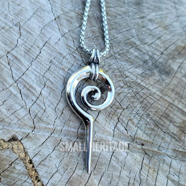 316L Stainless Steel Amulet Necklace Totem Snake Mayan Scepter Pendant