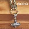 Men Viking Stainless Steel Wolf Necklace Thor Hammer Mjolnir Pendant - Image 3