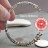 SMALL HERITAGE 925 Sterling Silver Viking Bracelet Norse Cuff Medieval Style Arm Ring