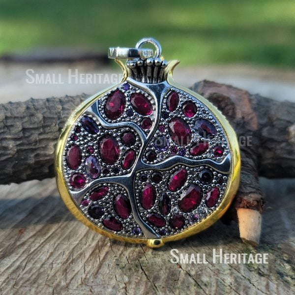 Pomegranate Necklace 925 Sterling Silver Pendant Chain