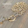 Men Viking Stainless Steel Wolf Necklace Thor Hammer Mjolnir Pendant - Image 2