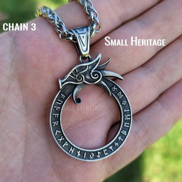 Dragon Pendant Viking 316L Stainless Steel Necklace Nordic Amulet