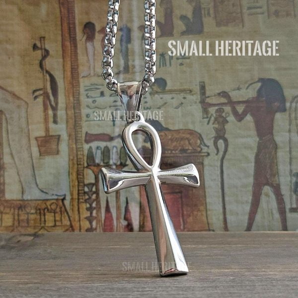 Ankh Necklace Stainless Steel Key Of Life Pendant Chain Ancient Egyptian Amulet