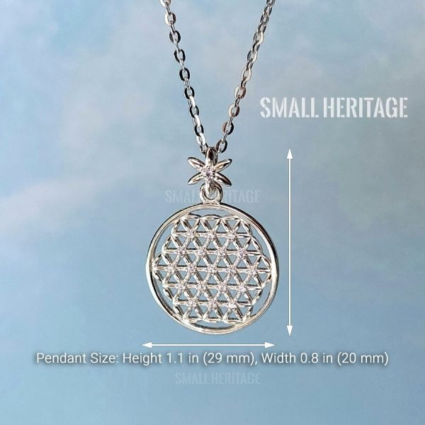 Flower of Life Necklace 925 Sterling Silver Pendant Chain Seed of Life