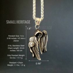 Wizard Ghost Pendant 316L Stainless Steel Necklace Amulet
