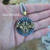 Raven Necklace Huginn & Muninn Rune Valknut Viking Pendant Vegvisir