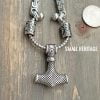 Viking King Necklace Stainless Steel Hammer Pendant Chain Mjolnir - Image 9