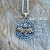 Wolf Necklace Stainless Steel Geri & Freki Pendant Rune Valknut Viking