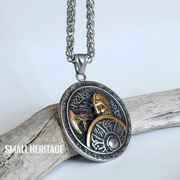 Viking Warrior Necklace Stainless Steel Pendant Chain Nordic Berserk