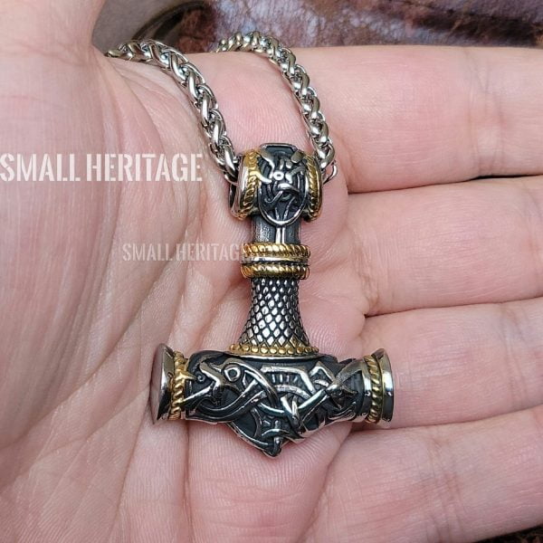 Viking Necklace Norse Amulet Pendant Hammer Mjolnir