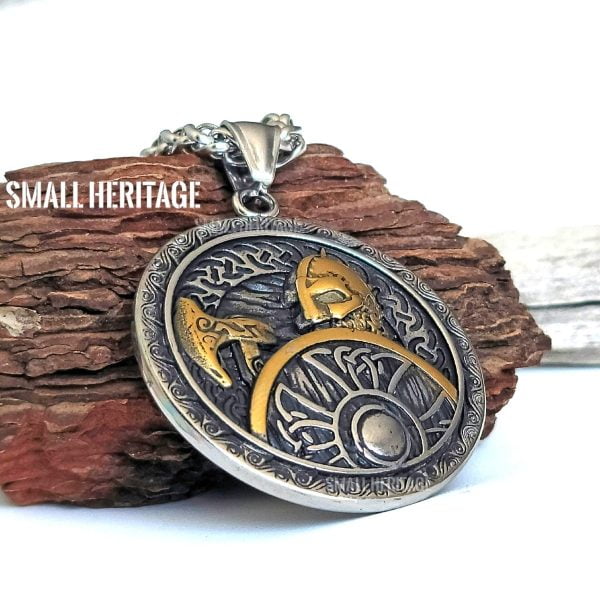Viking Warrior Necklace Stainless Steel Pendant Chain Nordic Berserk