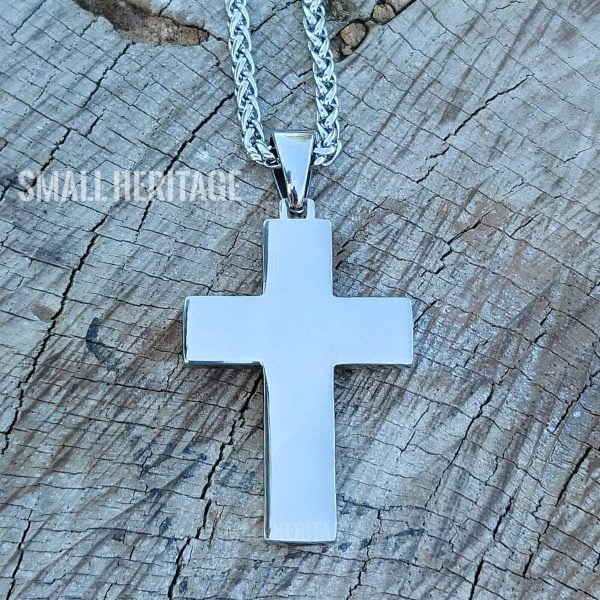Lion Cross Necklace Stainless Steel Christian Pendant Medieval Style
