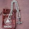 Large Viking Stainless Steel Necklace Norse Amulet