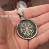 Viking Vegvisir Necklace Stainless Steel Norse Valknut Amulet Pendant
