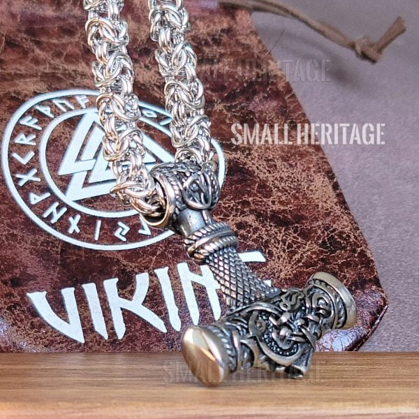 Large Viking Stainless Steel Necklace Norse Amulet