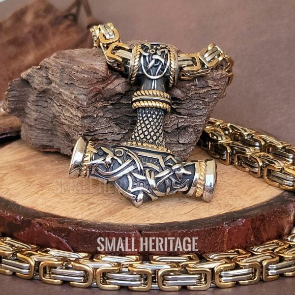 Large Viking Thor Hammer Mjolnir Necklace Norse Amulet