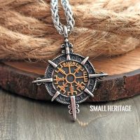 Viking Vegvisir Compass Necklace Stainless Steel Pendant Amulet