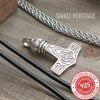 Viking Mjolnir Necklace 925 Sterling Silver Raven Pendant Celtic Knot