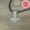 925 Sterling Silver Viking Hammer Mjolnir Pendant Norse Amulet Raven Necklace - Image 5