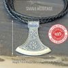 Viking Axe Necklace 925 Sterling Silver Norse Pendant Vegvisir Amulet - Image 2