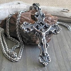 Large Christian Crucifix Cross Necklace