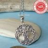 925 Sterling Silver Tree of Life Viking Yggdrasil Necklace Mjolnir Pendant