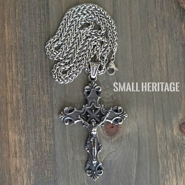 Large Christian Crucifix Cross Necklace