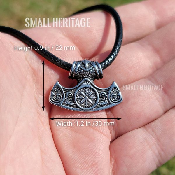 Stainless Steel Viking Mjolnir Necklace Norse Hammer Pendant Rope Men Women