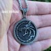 Wolf Head Stainless Steel Necklace Wizard Witcher Pendant Amulet
