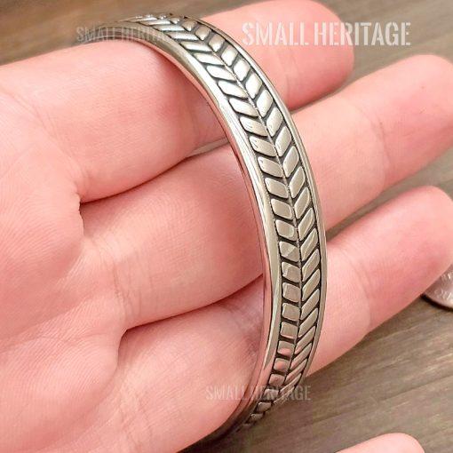 Twisted Bracelet Stainless Steel Wheat Style Adjustable Viking Bangle