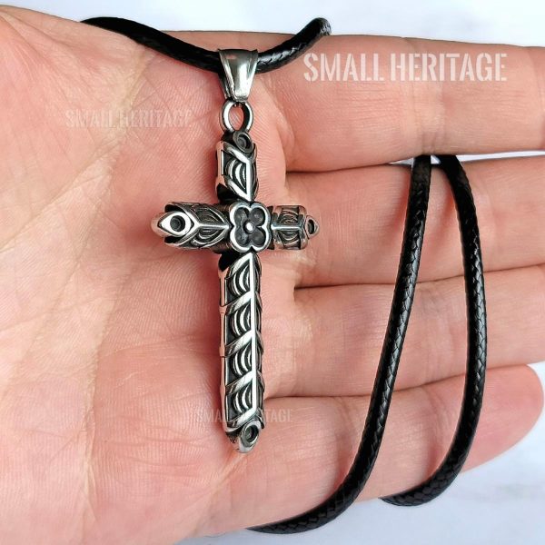 Celtic Irish Cross Necklace Stainless Steel Norse Pendant