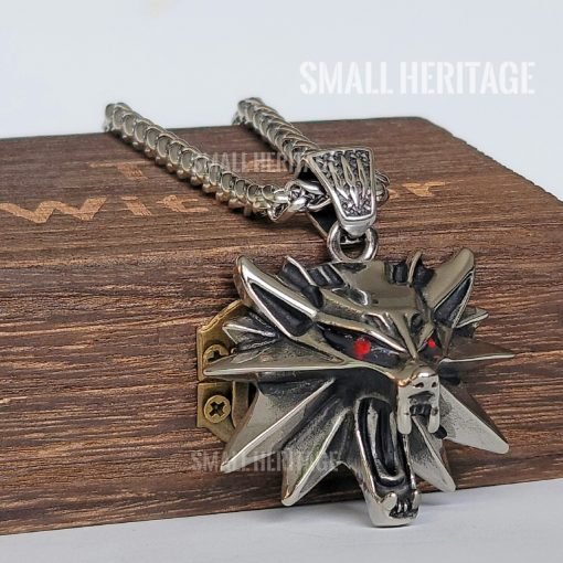 Witcher Necklace Stainless Steel Large Wolf Head Pendant
