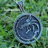 Wolf Head Stainless Steel Necklace Wizard Witcher Pendant Amulet