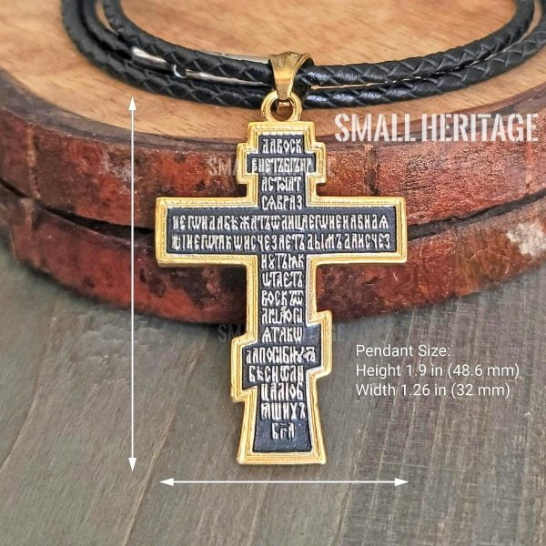 Stainless Steel Cross Necklace Slavic Pendant Silver-Gold Color
