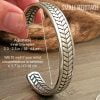 Twisted Bracelet Stainless Steel Wheat Style Adjustable Viking Bangle