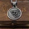 Small Heritage Wolf Head Necklace Stainless Steel Viking Witcher Pendant