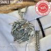 Small Heritage 925 Sterling Silver Wolf Head Wizard Pendant