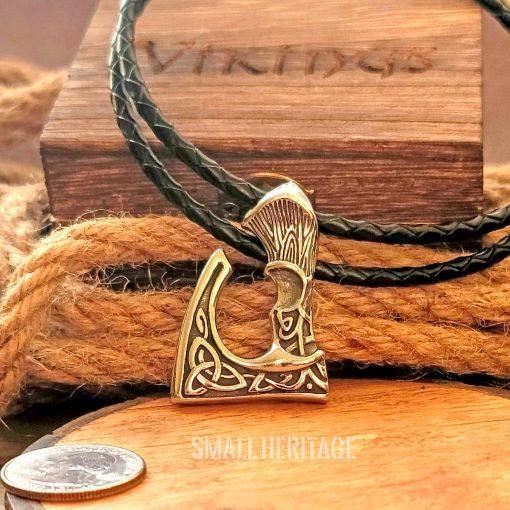 Viking Axe Necklace Stainless Steel Pendant Chain Rope Odin Thor Norse