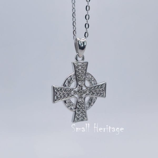 Small Celtic Cross Necklace 925 Sterling Silver Cross Pendant