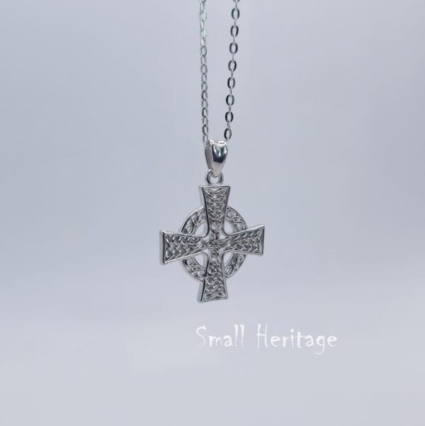 Small Celtic Cross Necklace 925 Sterling Silver Cross Pendant