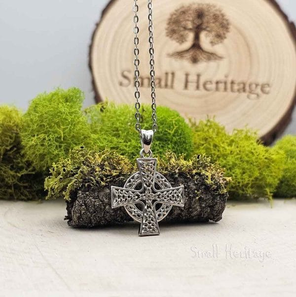 Small Celtic Cross Necklace 925 Sterling Silver Cross Pendant