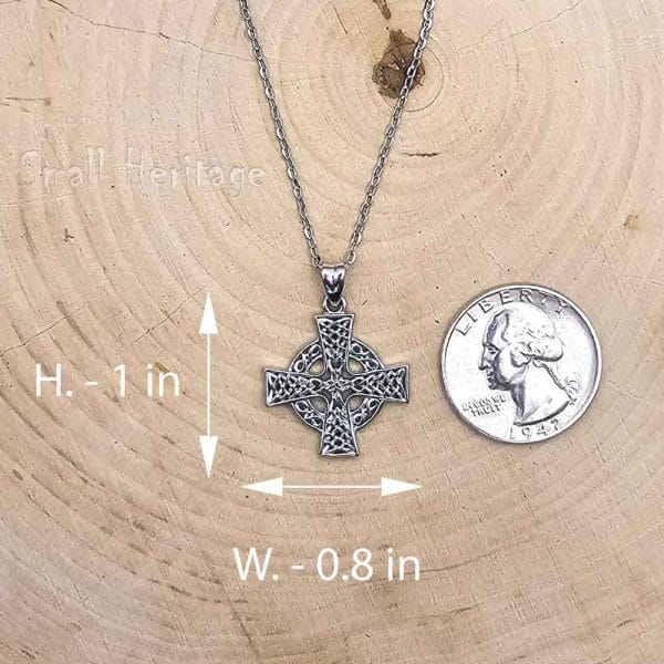 Small Celtic Cross Necklace 925 Sterling Silver Cross Pendant